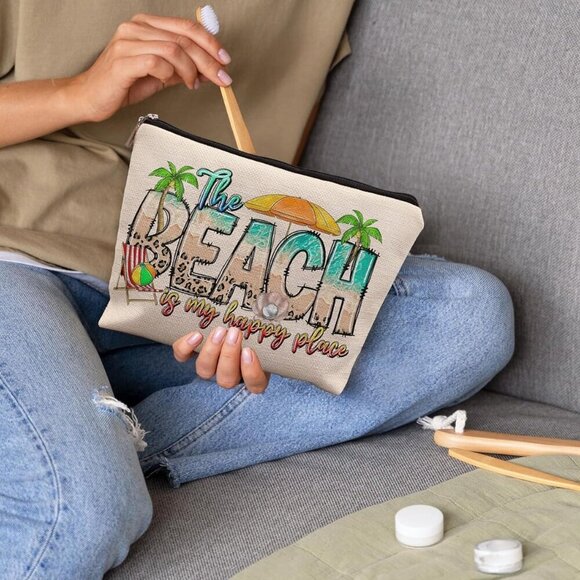 Beach Makeup Bag, Beach Gifts for Women Friends, Gifts for a Beach Lover, Beach - Picture 2 of 5